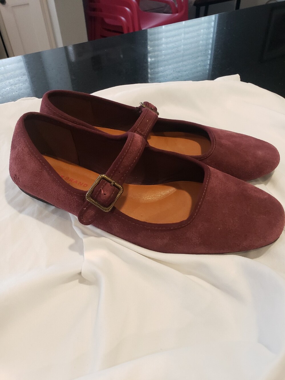 Lucky Brand Ortholite Burgundy  Suede Mary Janes 8.5
